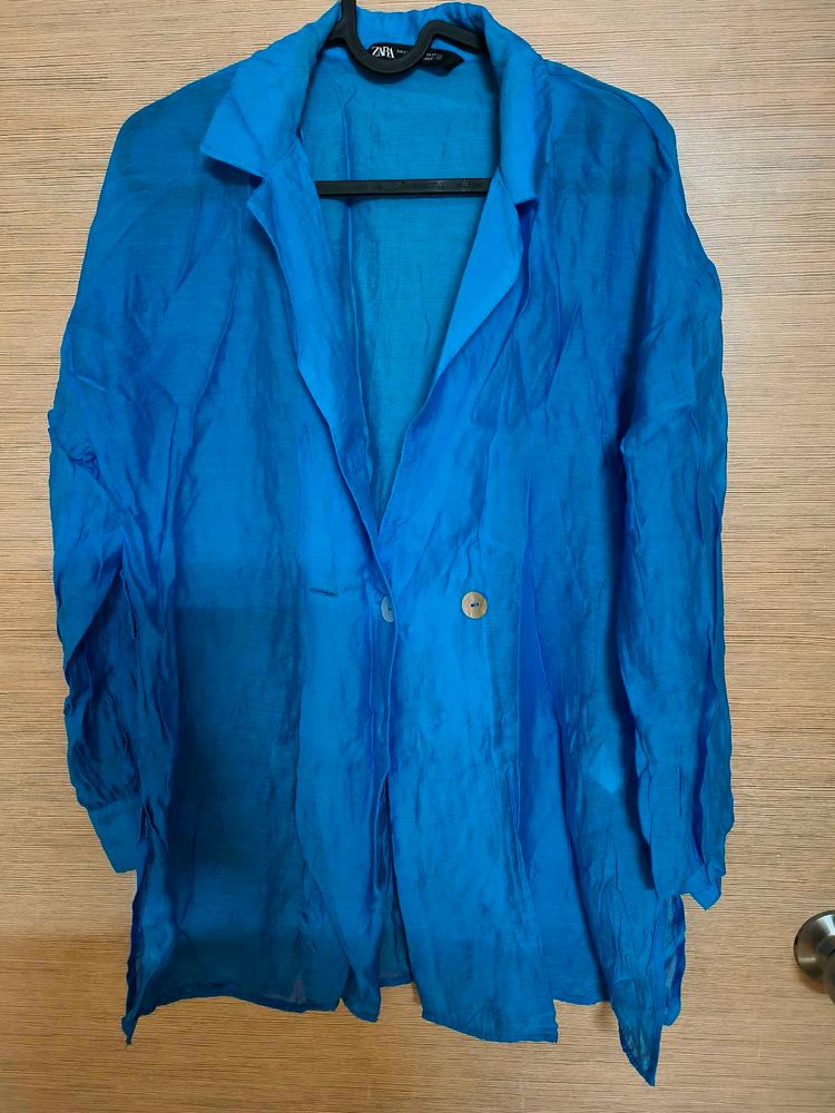 Zara Sheer Shirt With Belt
