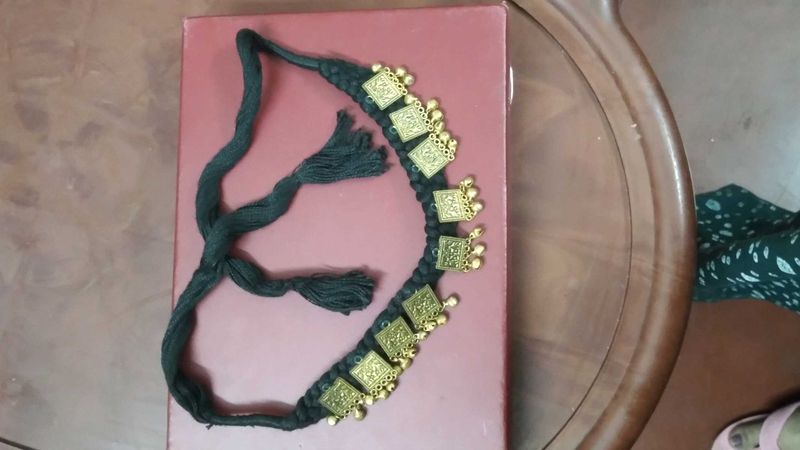 Black Braided Tribal Necklace