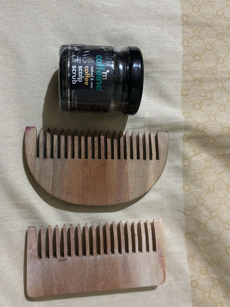 Neemwood Combs With Scalp Scrub