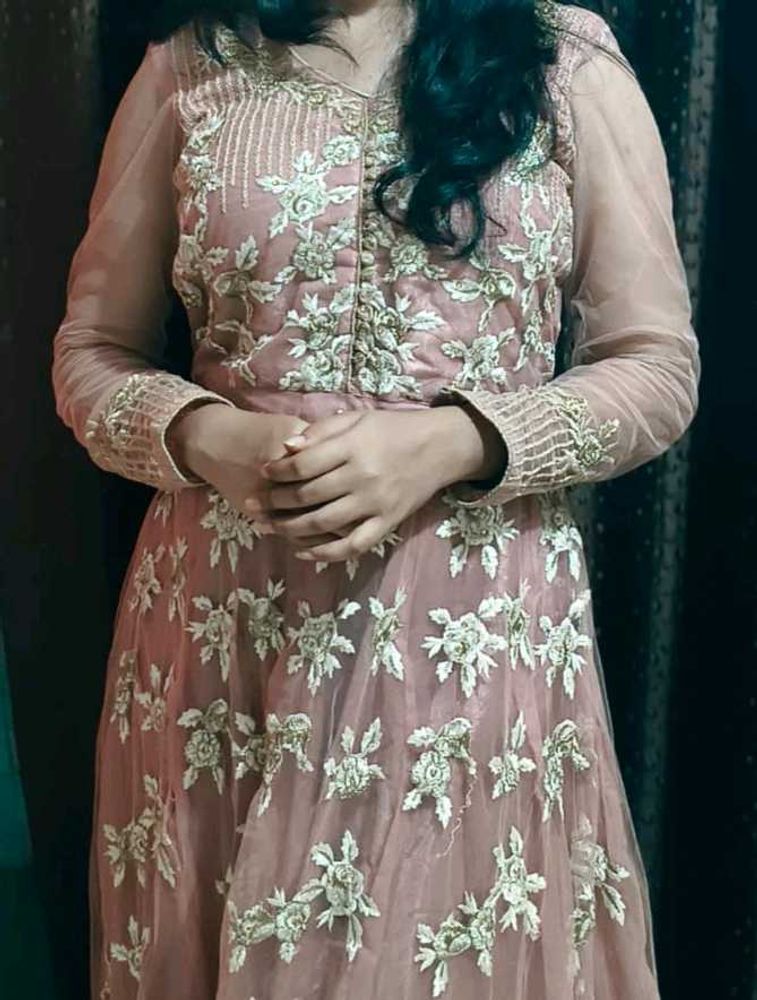 Embroidered Pink Anarkali