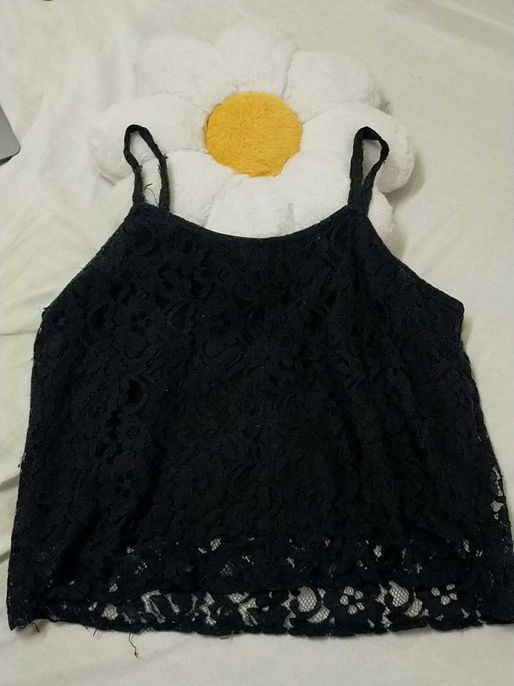 Black Lace Spaghetti Top