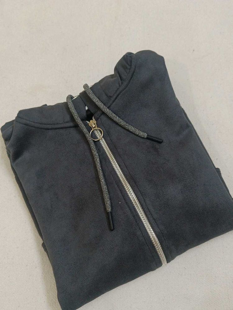 Gray Zip-Up Hoodie