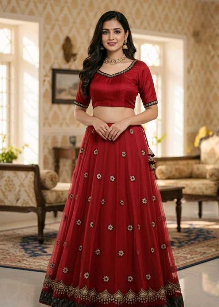 Elegant Maroon Lehenga Choli Set
