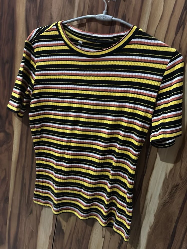 Striped Ribbed Knit Top