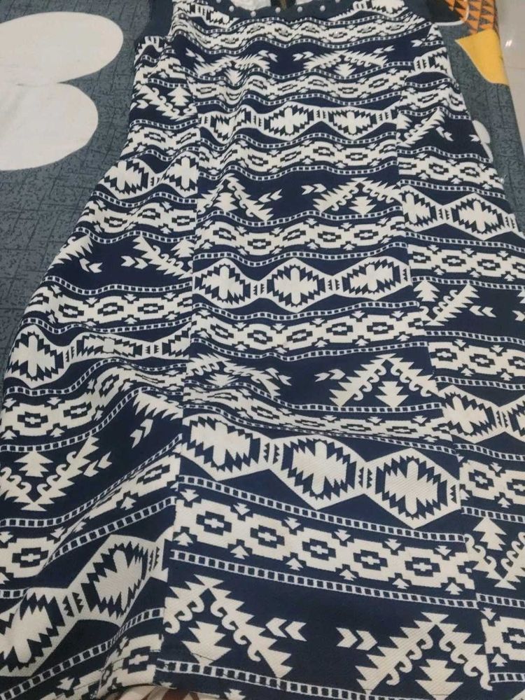 Patterned Sleeveless Dress