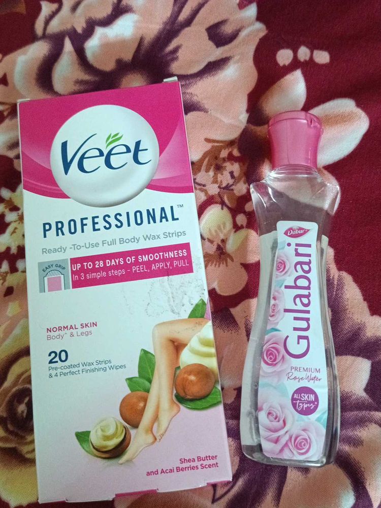 Veet Strips And Gulabari Rose Water