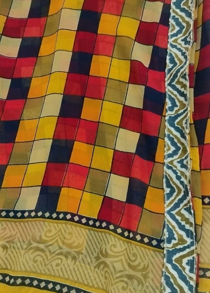 Colorful Checkered Saree