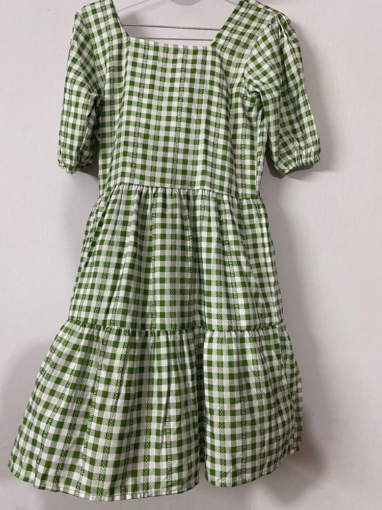 Green Checkered Dress
