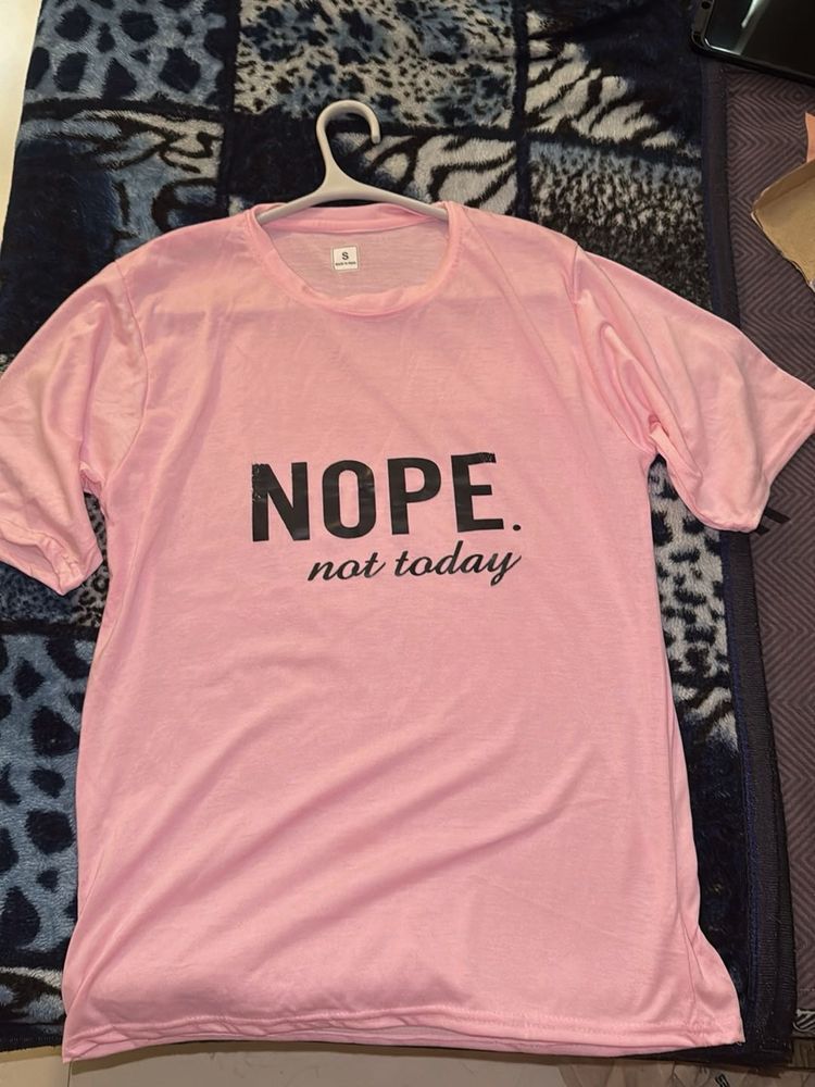 Pink &#34;Nope. Not Today&#34; Graphic Tee - Size S