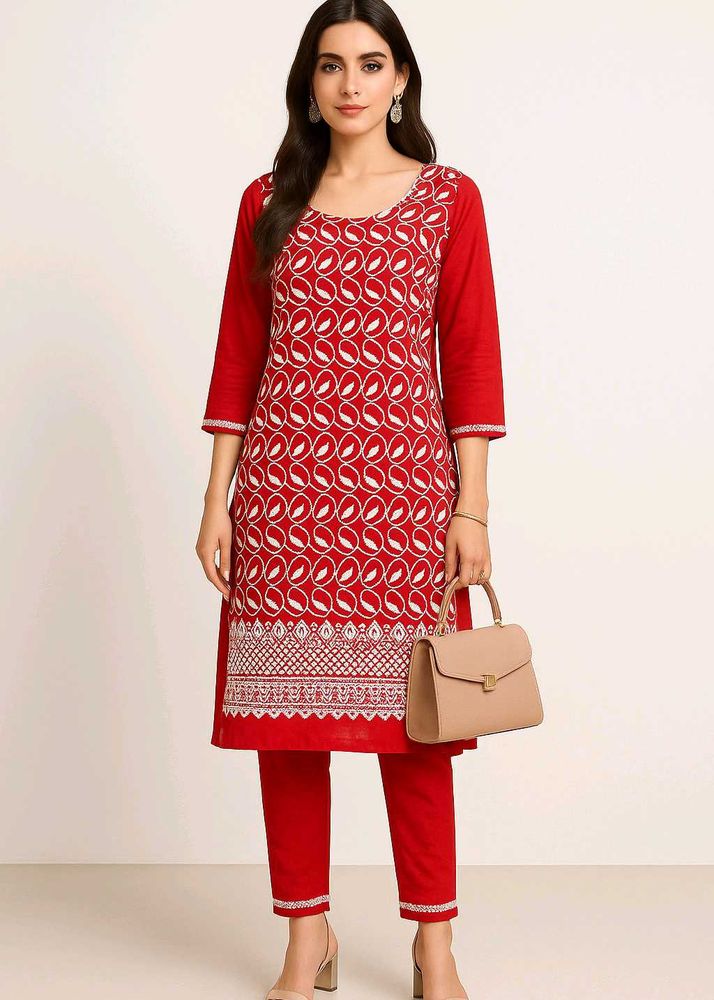 Elegant Embroidered Kurta Pant Coord Set