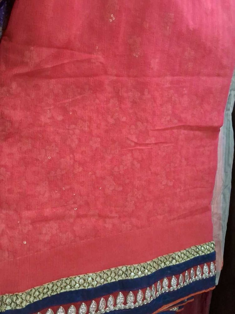 net and half georgette  work  sare