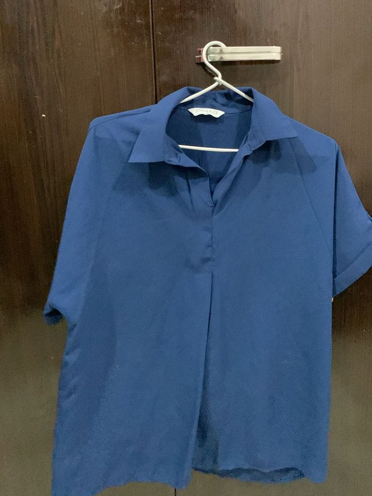 Navy Blue Georgette Shirt