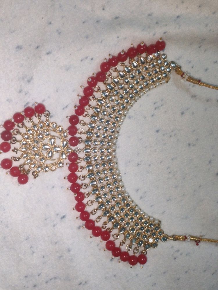 Necklace With Tika And Earrings