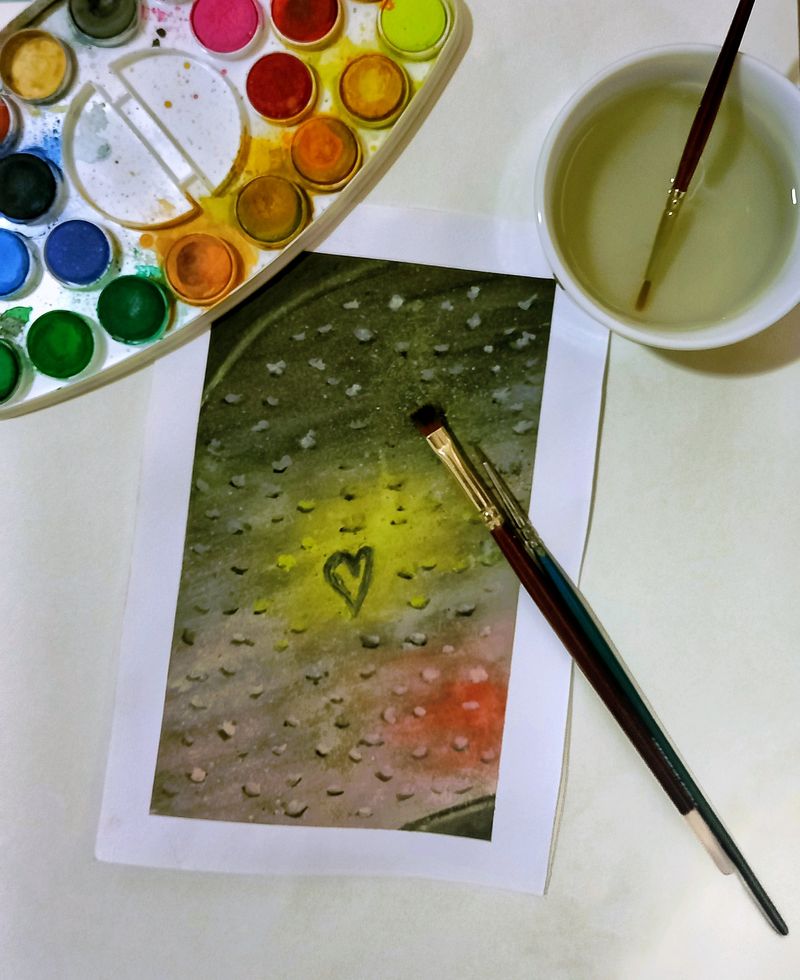 Foggy Car Window Watercolor Painting * 100 Rs For A5 Size *