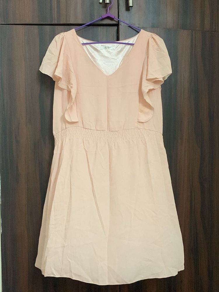 Pink Ruffle Sleeve Dress