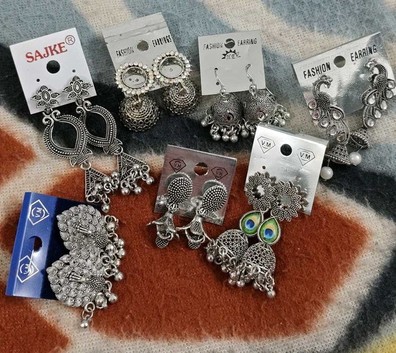 Silver Oxidised Earrings On Sale
