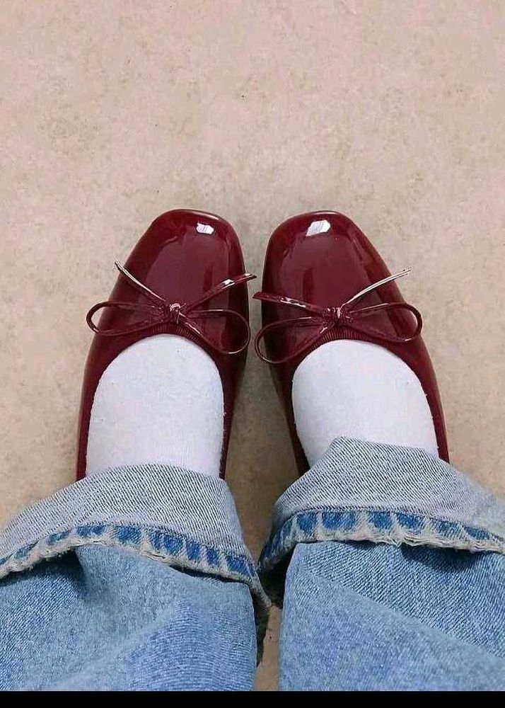 Cherry Red marry Jane Flats