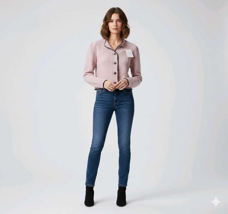 Chic Pink Knit Jacket