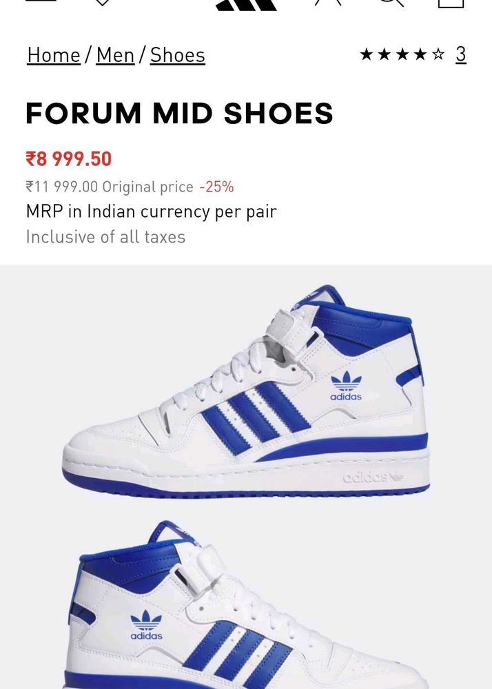 Adidas Forum Mid Shoes- ORIGINAL