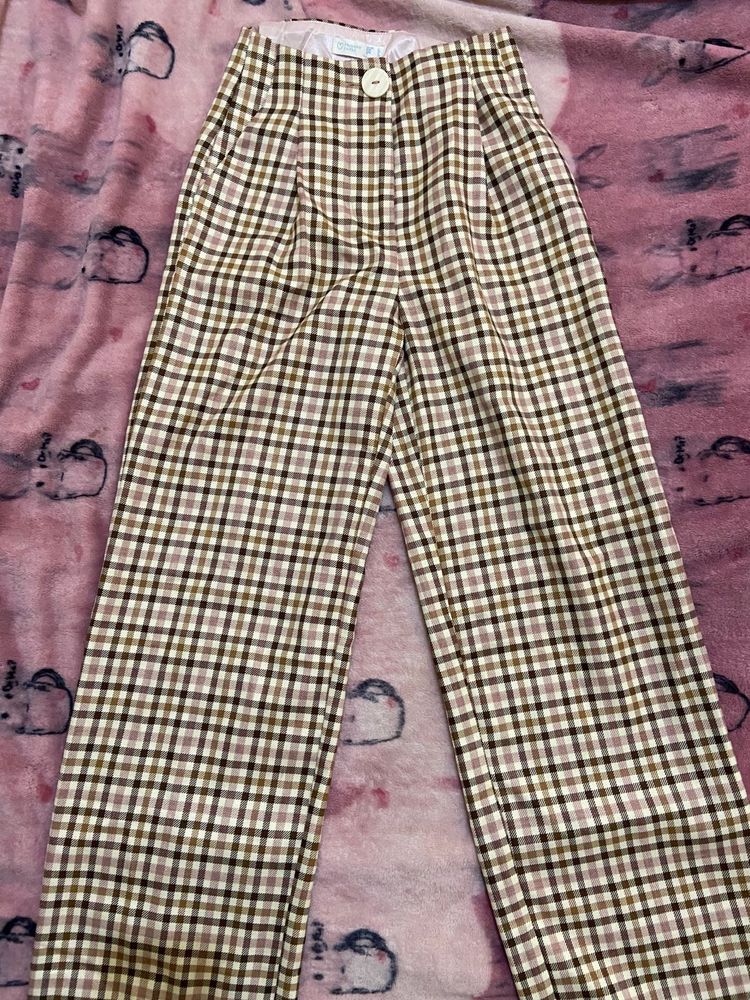Primark Plaid Wide-Leg Trouser