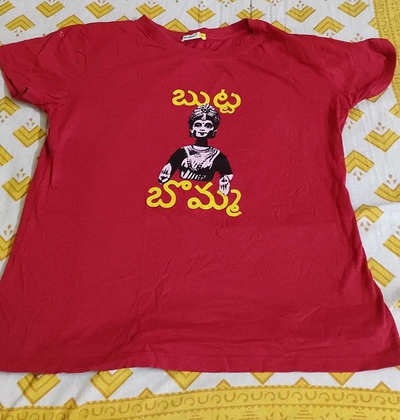 Bewakoof Red Graphic Print Tee