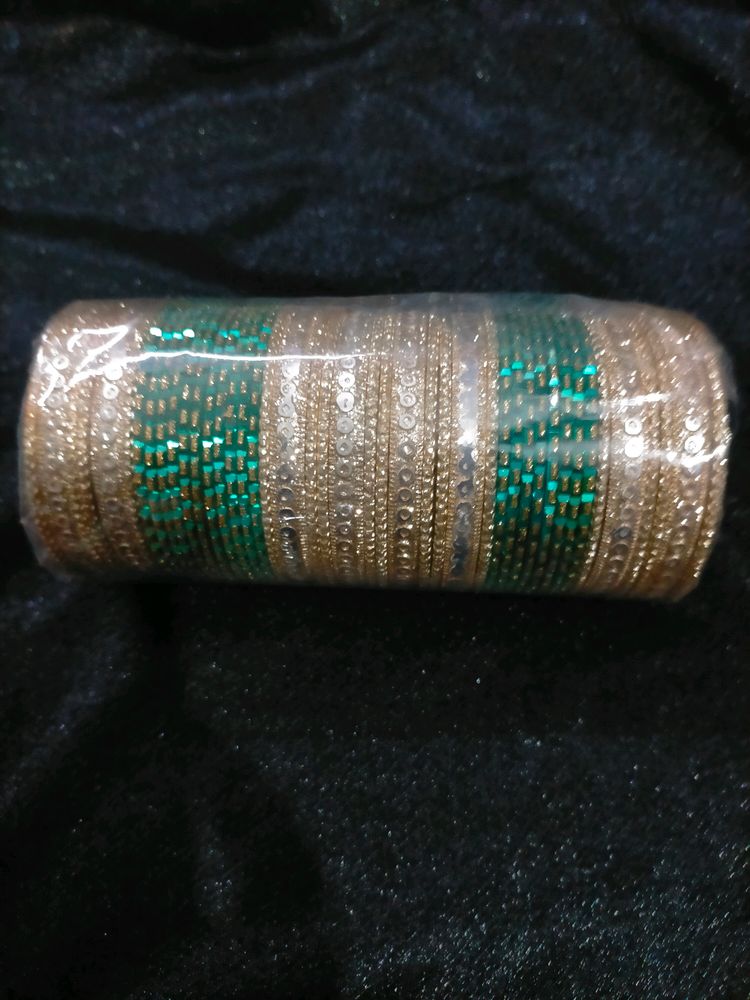 Peacock Green Colour Metal Bangles