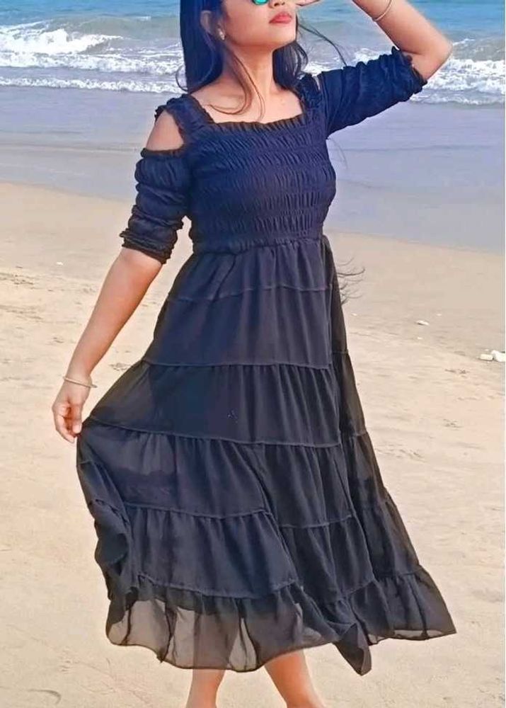 Black Tiered Maxi Dress
