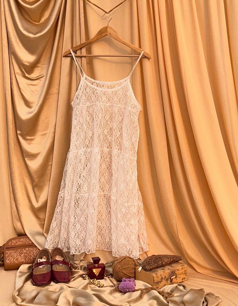 Trendy Lace slip dress