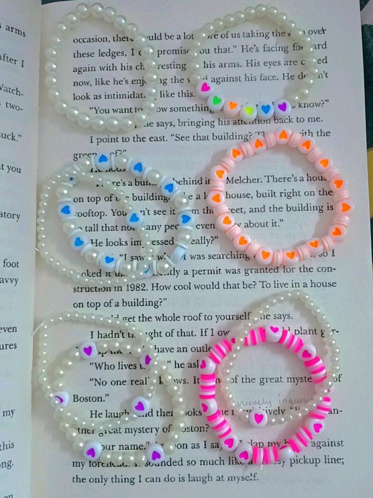 Colorful Heart Bead Bracelet Set