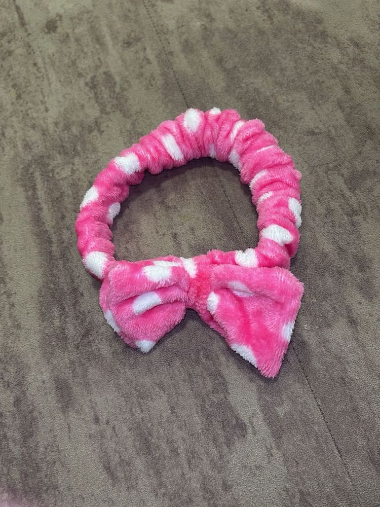 Pink Polka Dot Headband