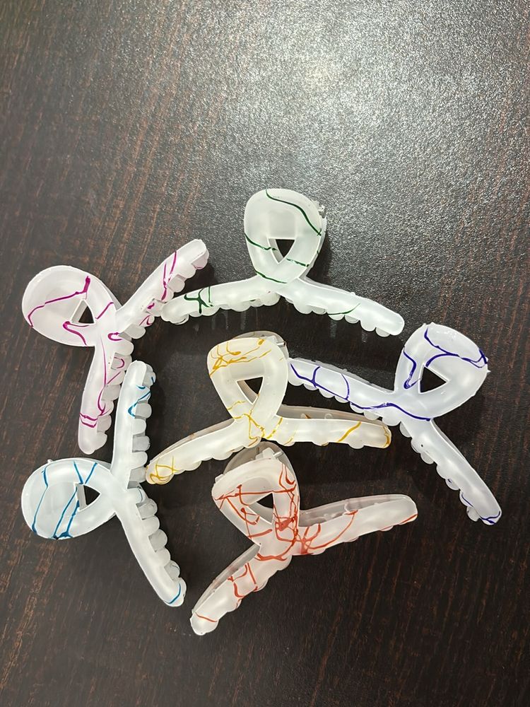 Pack Of 6 Colour Splash Hair Clutcher Clips