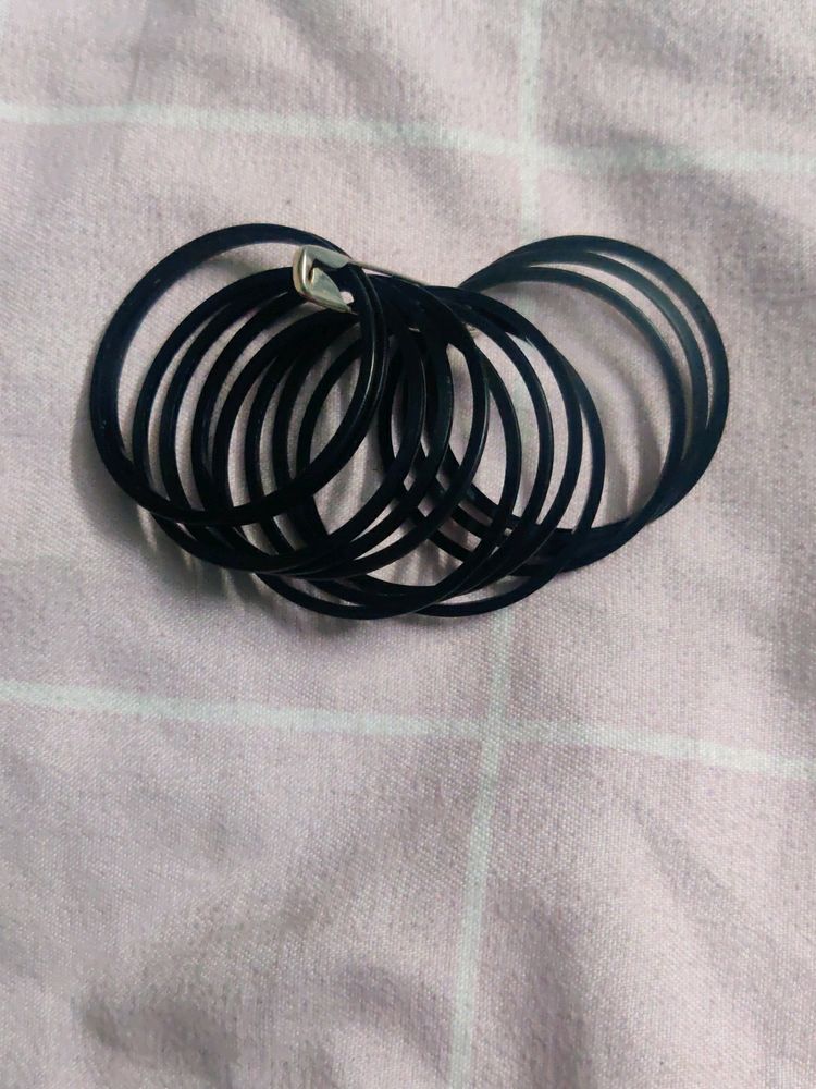 Black Plastic Bangles 12 No&#39;s For Newborn (0-3 Months )Baby
