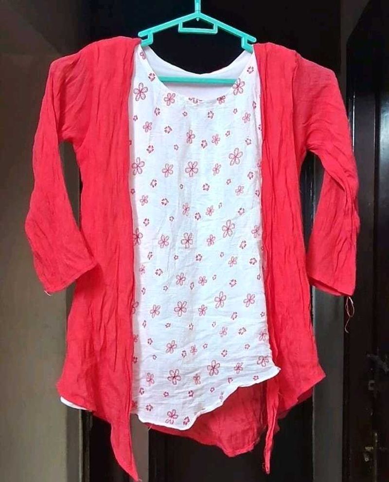 OfferjustfornowFloral Tunic with Coral Cardigan
