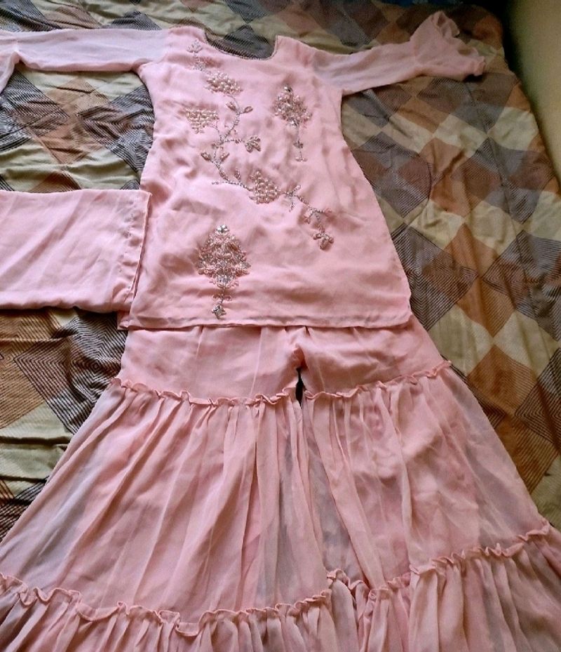 pink sharara full set
