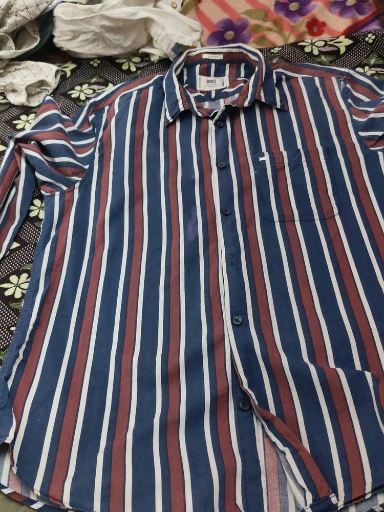 Men's Striped Button-Down Shirt