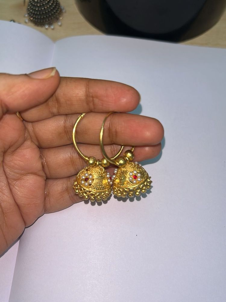 Golden Jhumka Earrings