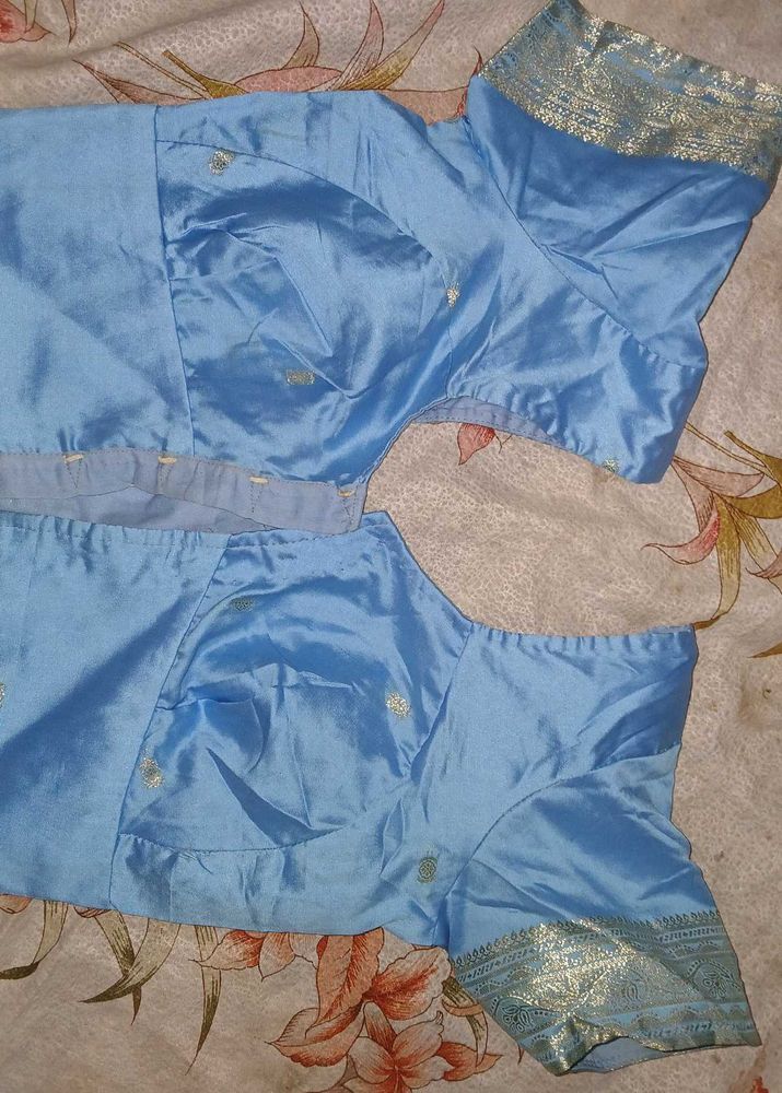 Sky Blue Saree Blouse