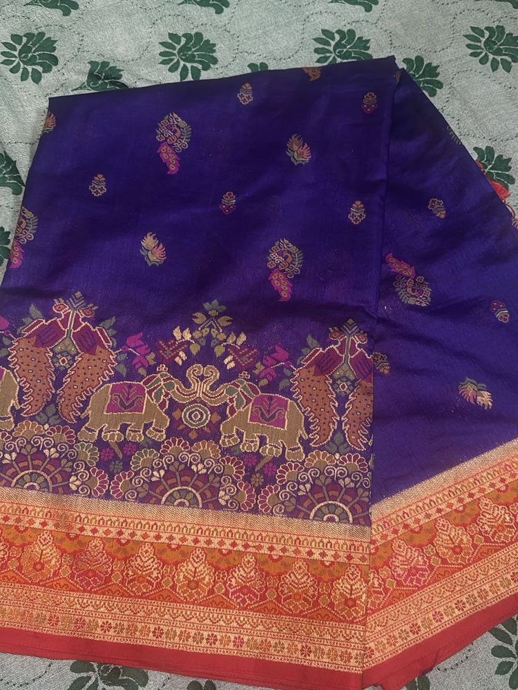 Elegant Purple Banarasi Silk Saree