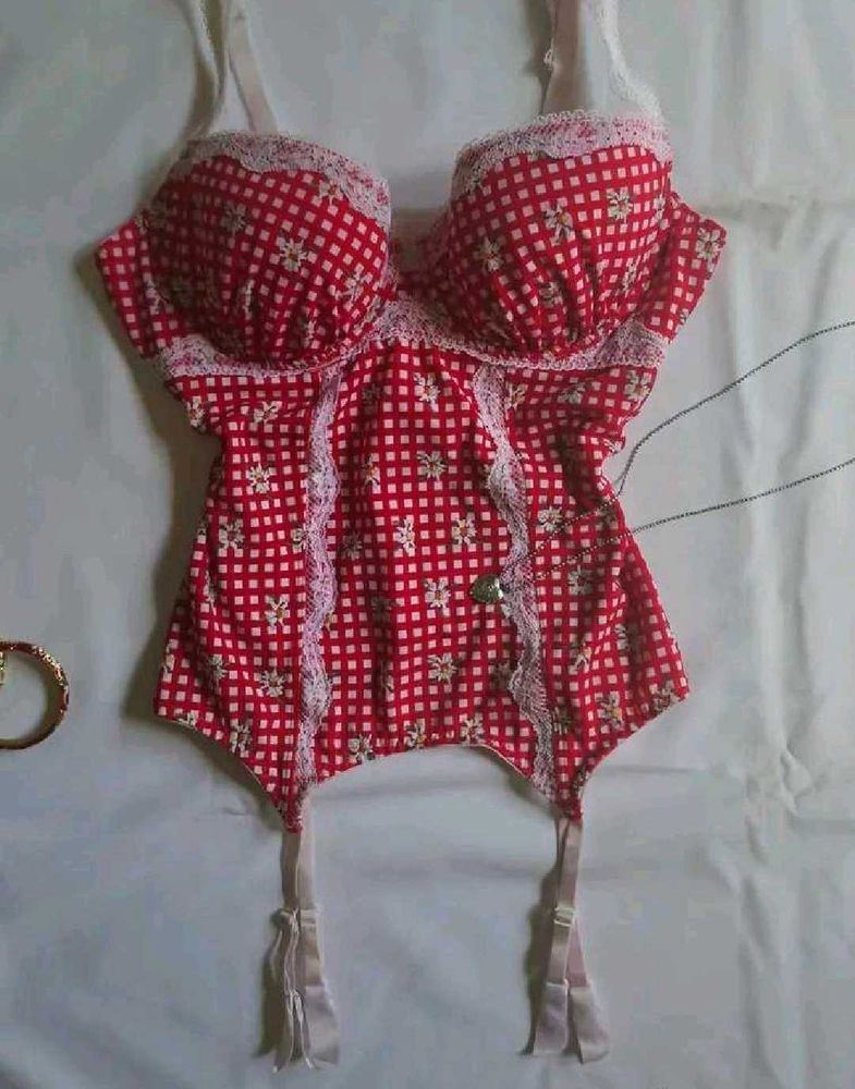 Red Gingham Corset Top
