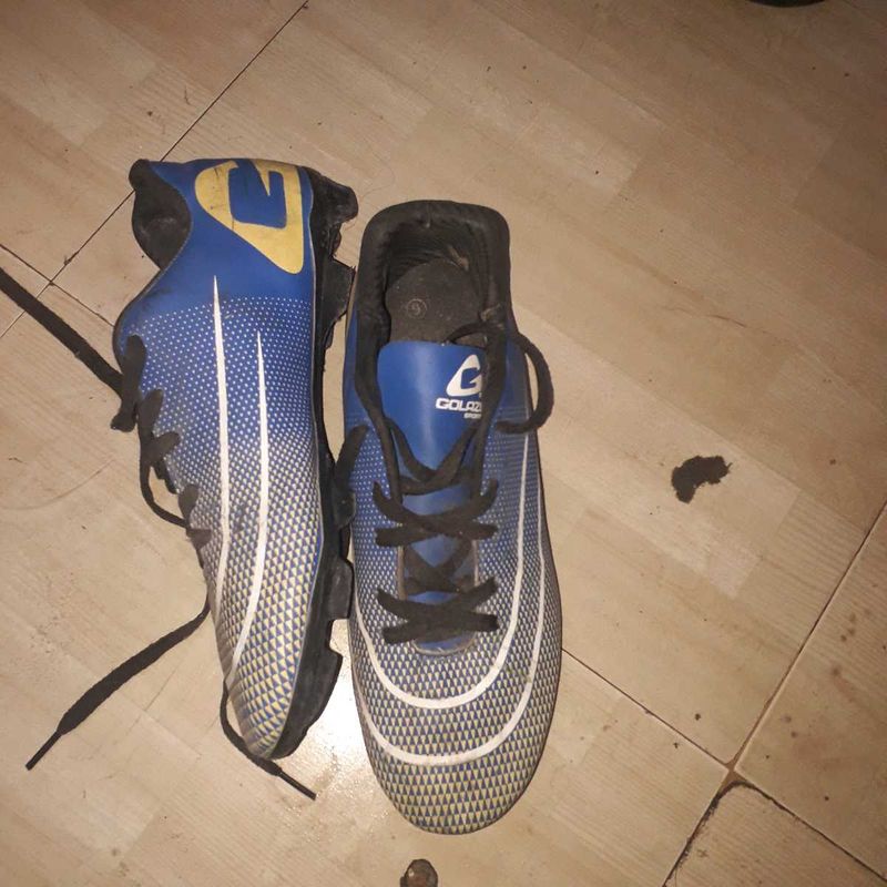 Blue &amp; White Soccer Cleats