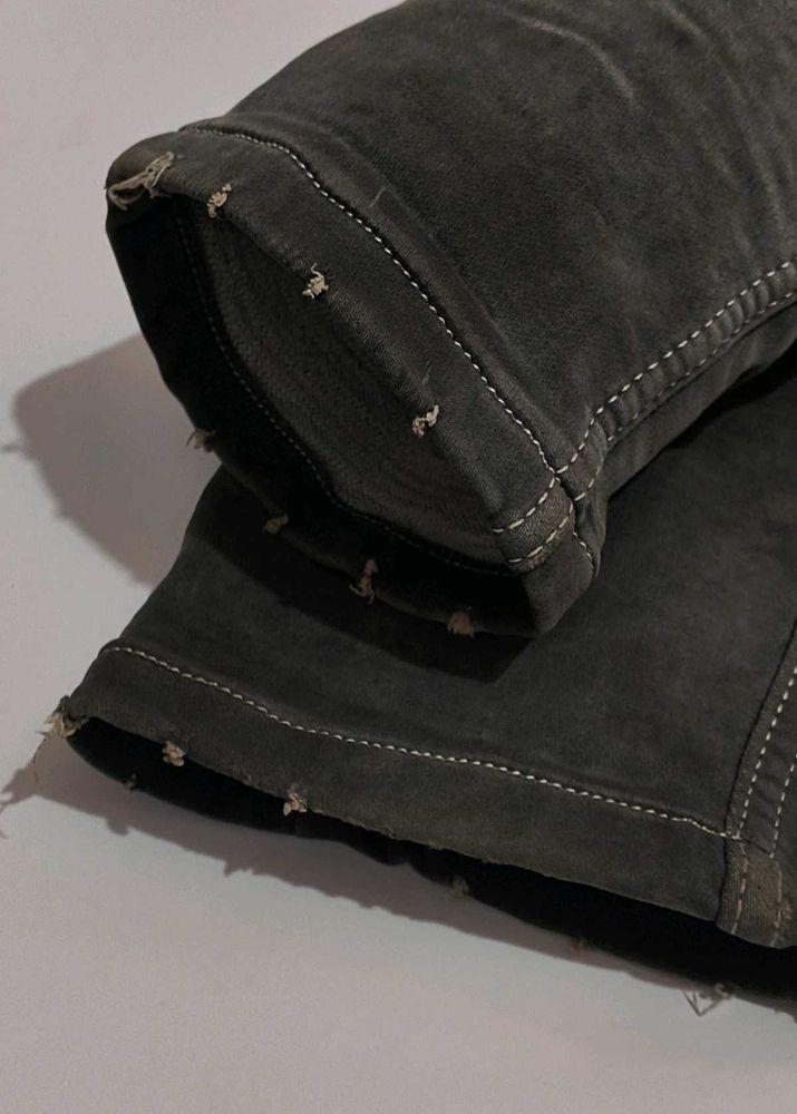 Distressed Gray Jeans