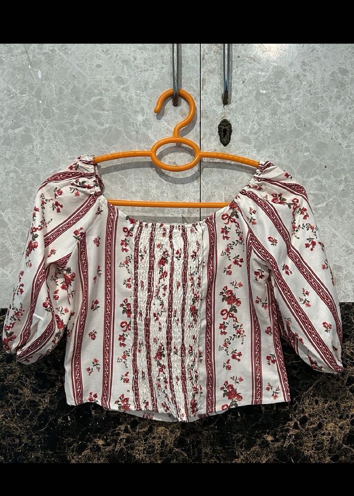 Floral Print Off-Shoulder Blouse