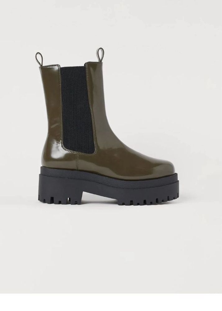 H&amp;M Olive Platform Boots