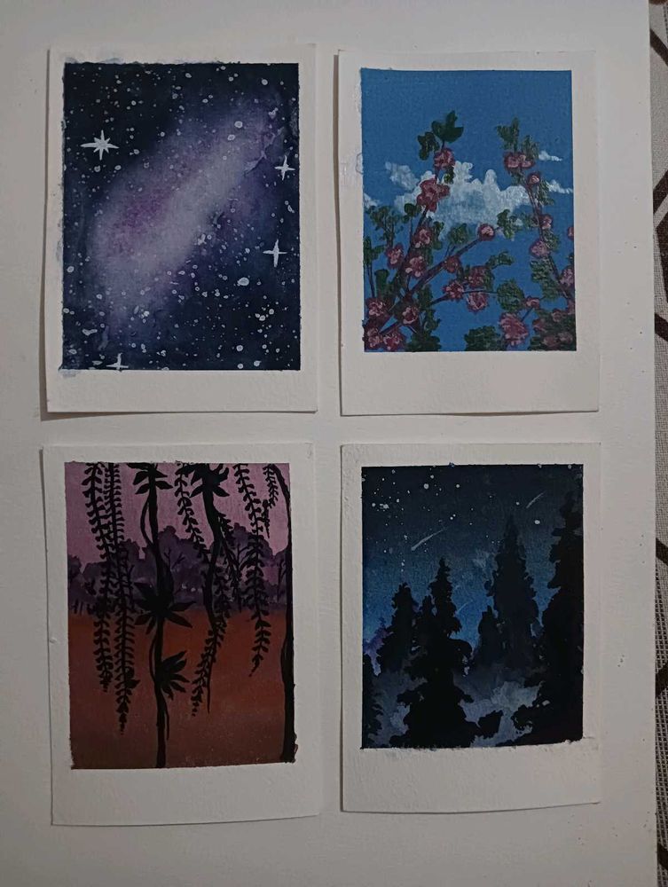 Combo Of 4 Mini Polaroid Paintings