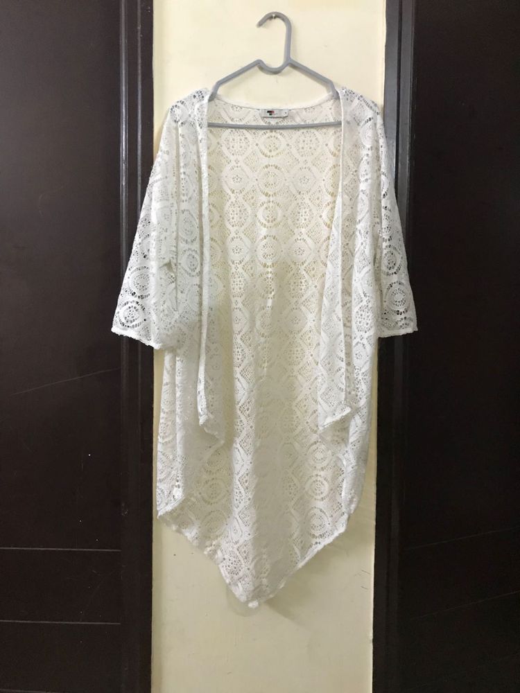 White Laced Shrug Fits M-XL