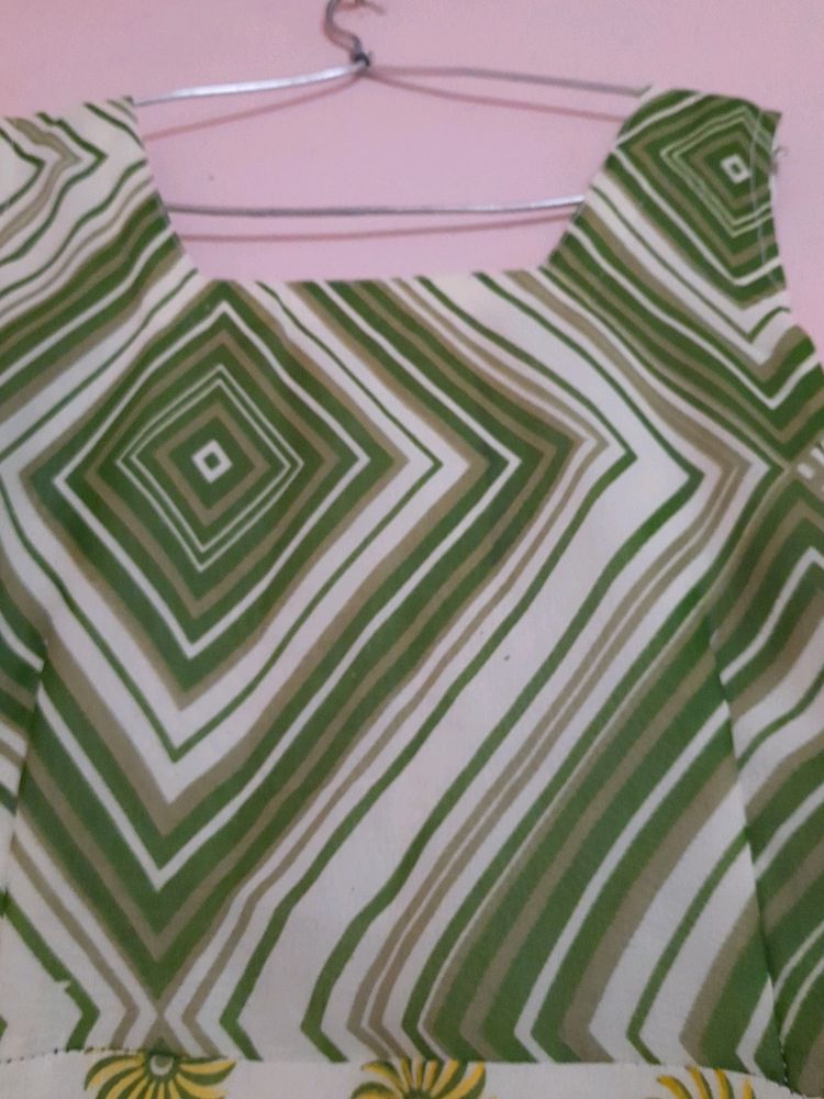 Long Fit And Flare Gown Made From Gorgettee Materi