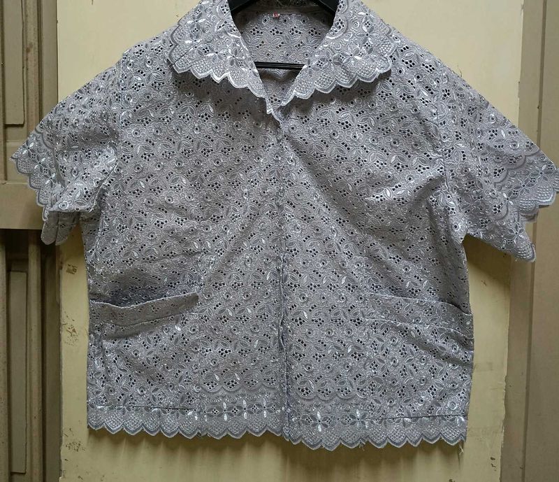 Lace Detail Blouse 10/10 Hakoba Material