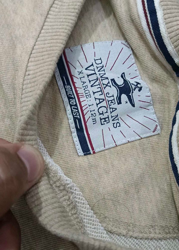 Vintage DNMX Full Arm T-Shirt | For Men Beige