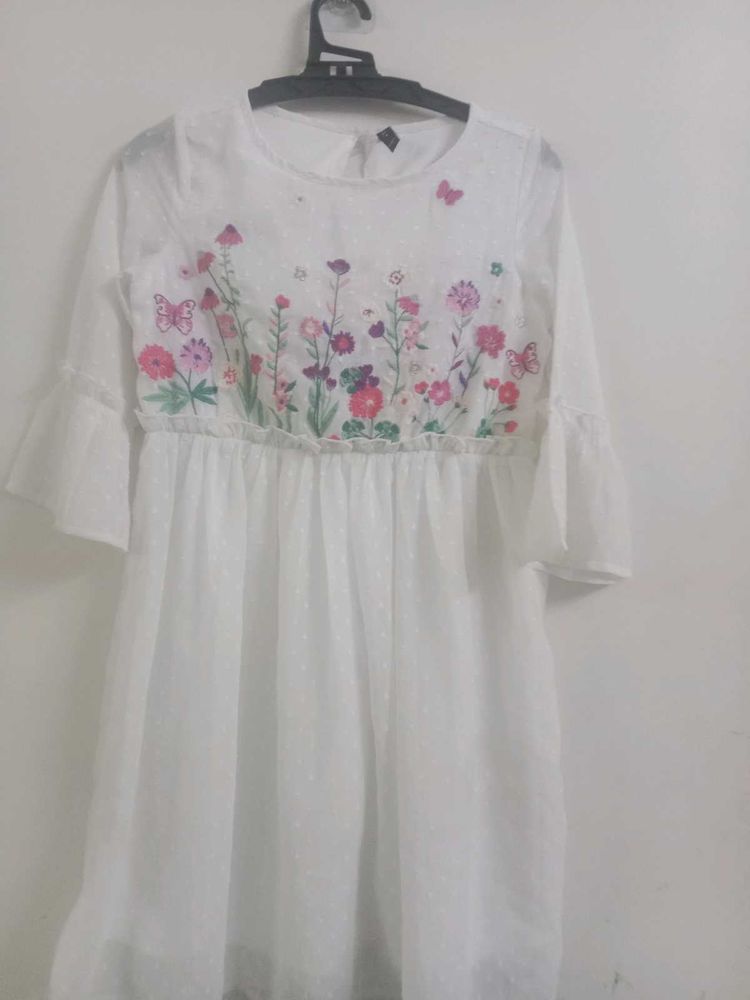 Floral White Dress