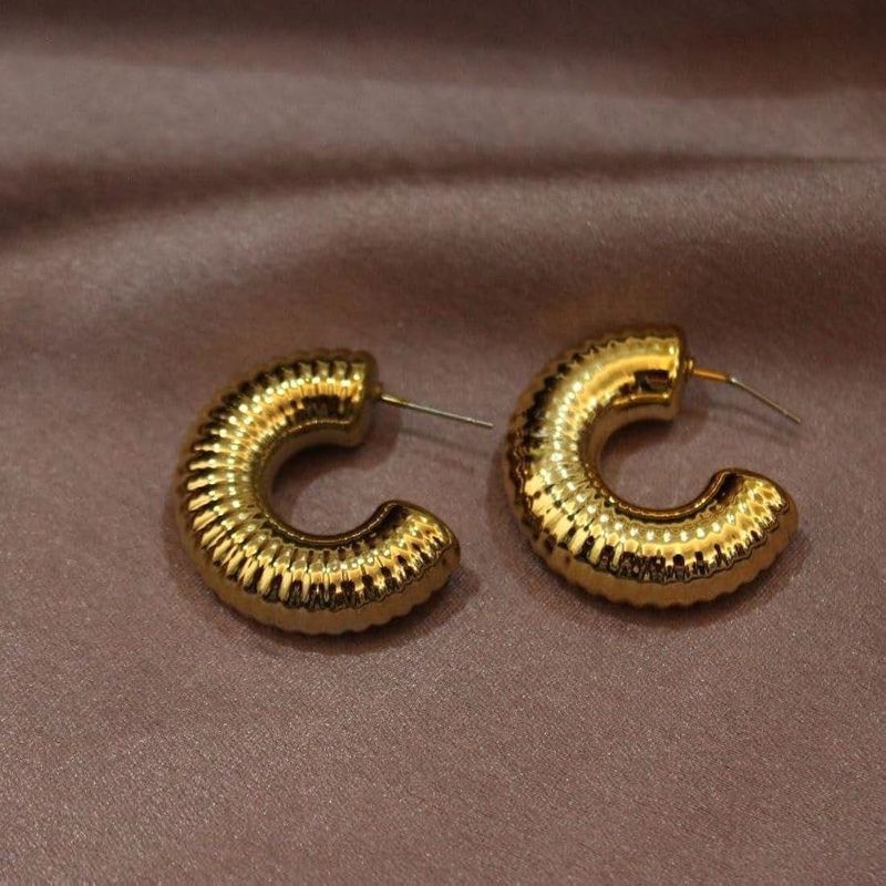 Anti Tarnish Gold Hoop Earrings (Brand New)